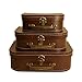 Wald Imports Brown Paperboard Decorative Storage Paperboard Suitcases, Set of 3
