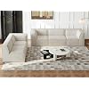106" Oversized Chenille Sectional Sofa, Free Combination 5 Seats Modular Sofa, Compressed Sofa Luxury Floor Couch, No Assembly Required Couch for Living Room Apartment Beige