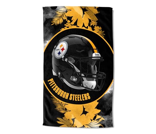 Northwest NFL Pittsburgh Steelers Oversized Microfiber Beach Towel, 40 x 72 Inches – Quick Dry, Sand Resistant, Lightweight, Highly Absorbent, Coin Toss Design