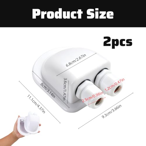 Lacryphx 2 PCS Presse-Étoupe Solaire Étanche,Solaire Double Entrée De CâBle Gland,Passe Toit Camping Car,Double Gland Solaire De Toit pour Camping-Car,Maison Et Installation De Panneaux Solaires – vue 2