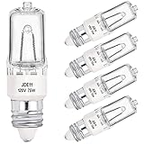 5 Pack JDE11 75W 120V Halogen Bulb T4 Mini Candelabra Base Warm White 2800K Dimmable JD E11 Bulbs...