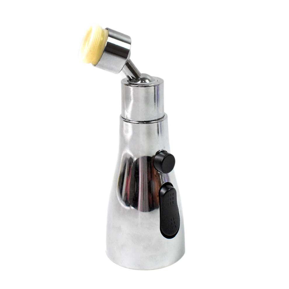 720° Rotatable Kitchen Faucet Sprayer Attachment | 3 Water Flow Modes | Water Saving Tap Extender | Brass & ABS Sink Faucet Nozzle for Kitchen & Bathroom | Universal Fit | Silver-picture-15