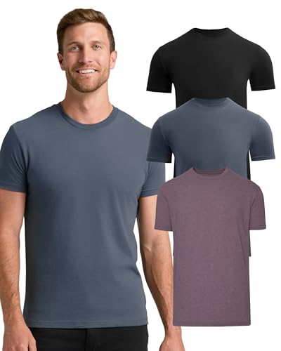 Image of True Classic Mens T-Shirts - Short Sleeve Crew Neck T Shirts for Man, Cotton Blend Plain Novelty Men's T-Shirts