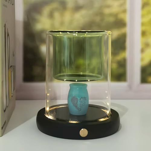 Image of Contid Small urns for Ashes with Base Light Glass Plant mini Urn Keepsake Urn for Human Ashes Little Cremation Urn for Human or Pet Sharing Memorial Urns for Loss of Loved one