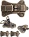 Produktbild FUXXER 2x Verschlüsse für Truhen, Kisten, Boxen, Koffer, Vintage Messing Bronze, 9,5 x 5,2 cm, 2er Set
