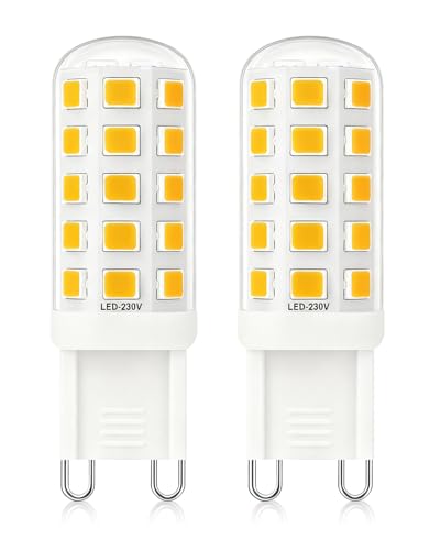 Mizlay Bombillas LED G9 sin parpadeo, 3 W equivalentes a 20 W, 25 W, 28 W, 33 W, bombillas G9, blanco cálido, 3000 K, no regulable, casquillo GU9, bombilla LED de bajo consumo, CRI> 85, CA 220 240 V