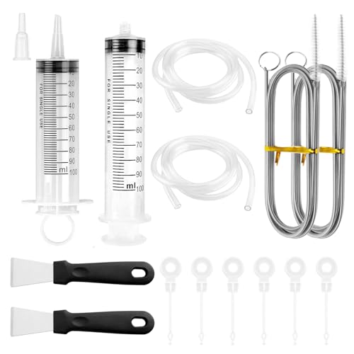 2 Sets Kühlschrank Abflussloch Reinigungsset Wiederverwendbar Kühlschrank Bürste Reinigung Set mit Schlauch+Spritze+Enteisungsschaufeln+Kolben+Kühlschrank Abfluss Reinigungsbürste für Küche