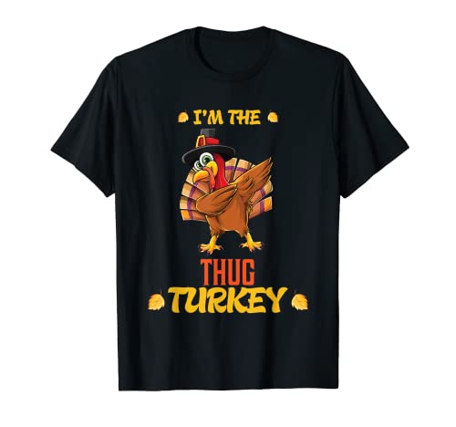 Thug Turkey a juego de acción de gracias trajes de parejas pijamas Camiseta