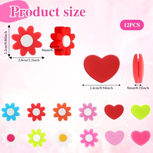 BOHUIZ 12 Stück Tennis Dämpfer, Vibrationsdämpfer Tennis Tennisschläger Dämpfer HerzföRmiges Smile Tennisschläger Stoßdämpfer Schläger Stoßdämpfer für Tennissport von Reduziert Schlägervibrationen