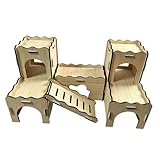 Bothyi Wooden Hamster Hideout Habitat Sleeping Playing Hideaway House Hut Castle for Small Pet Lemmings Pet