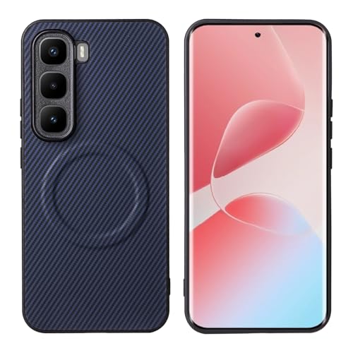 �X�}�z�P�[�X �Ή��@�� for Infinix Hot 60 Pro 4G �}�O�l�b�g�� �J�����ی�@�\�t�� 2-in-1 �G���{�X���HPU���U�[�{TPU Blue