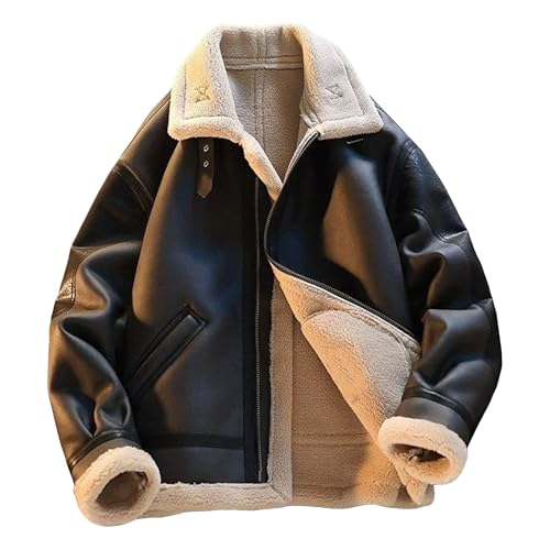 Veste de moto en cuir PU homme contre le froid et le vent d'hiver
