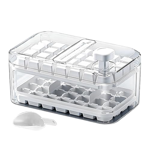 Tray With Press Design, Freezer Mold With Lid And Storage Bin | Ice Maker For Home, Kitchen, Party, Family Gatherings, Restauran