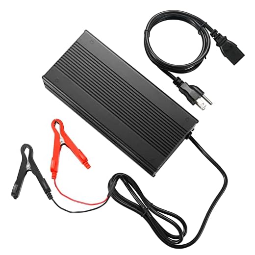 LOSSIGY 48V 10A Lithium Battery Charger, Intelligent Lifepo4 Battery Charger, Trickle Charger, 0V Starting Charger, Suitable for All Batteries and with BMS Activation Function.