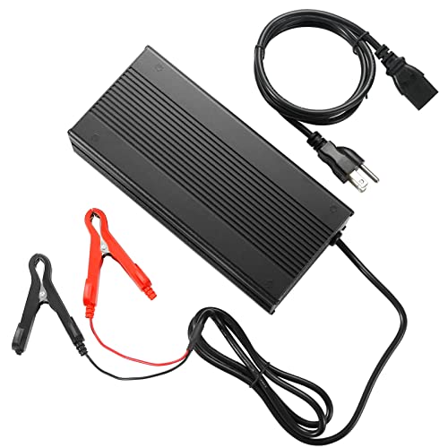 LOSSIGY 48V 10A Lithium Battery Charger, Intelligent Lifepo4 Battery Charger, Trickle Charger, 0V Starting Charger, Suitable for All Batteries and with BMS Activation Function.