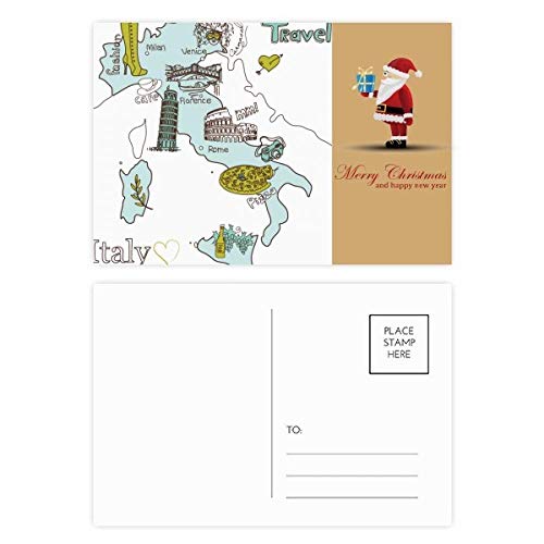 Cartes postales Père Noël drapeau lot de 20 idées cadeaux