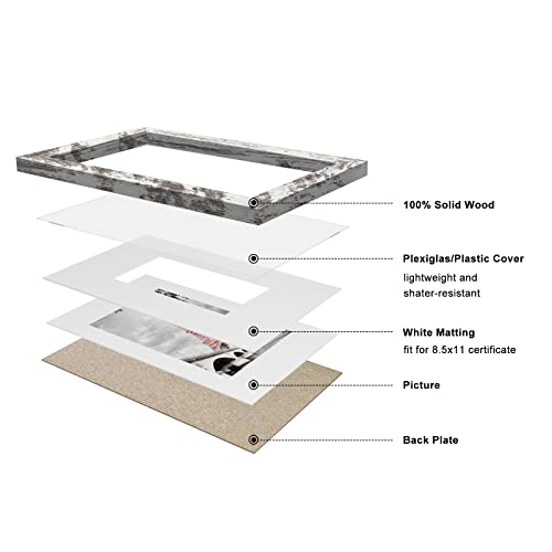 Luxdart 12X16 Rustic Picture Frames Solid Wood Display Pictures 12X16 Inch Without Mat Or 8.5X11 Diplomas With Mat, Farmhouse Distressed Picture Frame For Wall Mounting #TOP3
