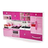 INCHOI My Modern Kitchen Full Deluxe Kit with Lights and Sounds(4 Set) Great for Dolls and Toy Figur