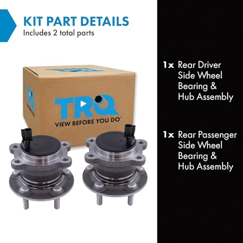 Image of TRQ Rear Driver and Passenger Side Wheel Bearing and Hub Assembly Set 2 Piece Compatible with 13-18 Ford C-Max 13-19 Escape FWD 15-16 Lincoln MKC FWD 17-18 MKC 17-18 AWD 2019