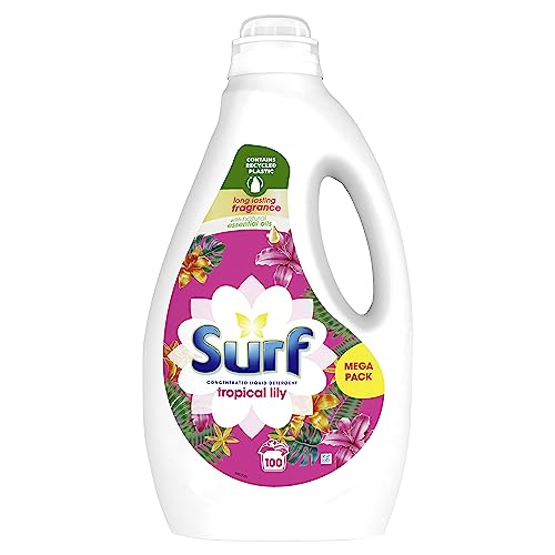 Surf Tropical Lily Concentrated Liquid Laundry Detergent infused with natural essential oils for fresh and clean washing 100 washes