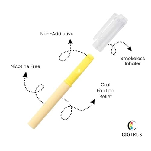 Cigtrus Oral Fixation Craving Relief 3 Pack Quit Smoking Aid Tobacco Free Nicotine Free Non-Electric Support Citrus Lime Mint Flavor Oxygen Inhaler #TOP5