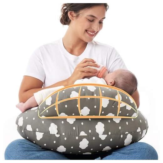 Momcozy Nursing Pillow for Breastfeeding, Original Plus Size Breastfeeding Pillows for More Support for Mom and Baby, with Adjustable Waist Strap and Removable Cotton Cover, Grey