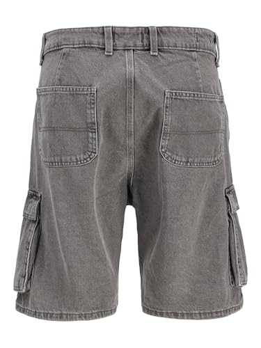 JACK & JONES Men's Jjialex Cargo Shorts Sq 888, Grey Denim, M