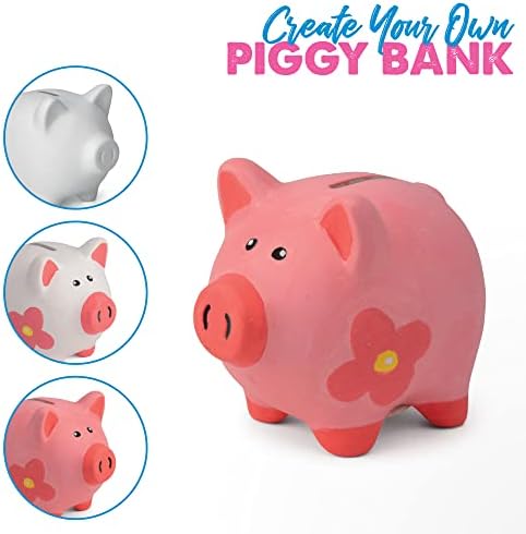 Made It! Piggy Bank | Painting Set for Kids, Painting Crafts and Arts, 1 Set of Paints and Brush Money Bank
