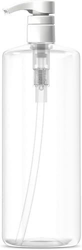 Bar5F Botella de bomba de 32 onzas de 1 litro vacía para champú, acondicionador, loción de lavado corporal, sin BPA, transparente (paquete de 1)
