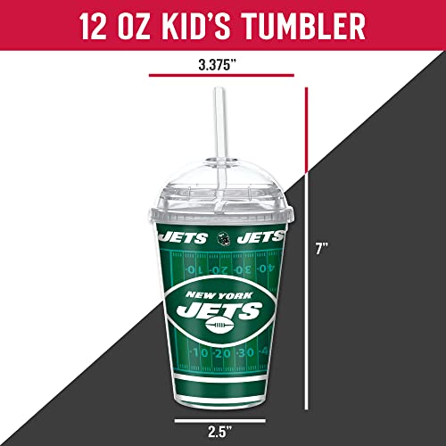 Image of Rico Industries NFL Football Rookie of The Year 12oz Acrylic Tumbler, Youth Tumbler with Swirly Straw