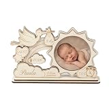 ARTREE Marco de Foto de Madera Personalizado Bebé, Decoración Habitación Infantil Regalo Original (Modelo 3)