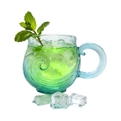 Vasos De Vidrio Para Beber - Vajilla De Onda Reutilizable,Tazas De Vidrio Azul Para Agua Novedosas,Para Bebidas Calientes Y Frías Té Agua Hogar Oficina Decoración Cumpleaños