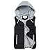 MITCOWBOYS Herren Weste Outdoor Mit Kapuze Steppweste Daunenweste Übergangsjacke Winter Ärmellose Slim Fit Warm Winterweste Funktionsjacke Steppjacke Thermo-Weste Leicht Schwarz Sweatjacke