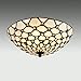 DIRYZON EUL Tiffany Style Semi Flush Mount Ceiling Fixture Antique Brass & Art Colorful Glass Shade-3 Lights