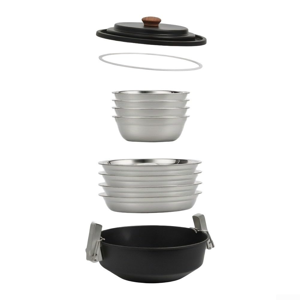 Set Cucina per portatile Antiaderente per 3-5 Persone Set Cucina