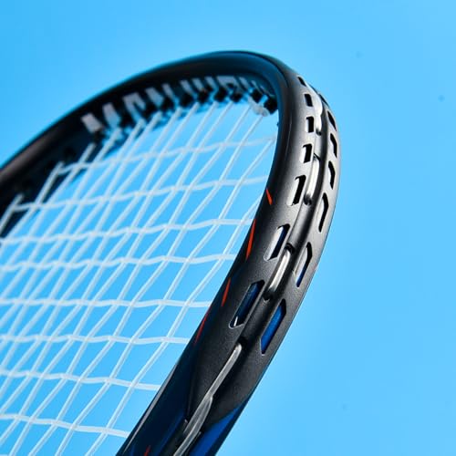 MANJHONG Aluminium Squashschläger (Anfänger Rahmen) Leichtgewicht Schläger mit Schlägertasche & Griffbänd, Schwarz