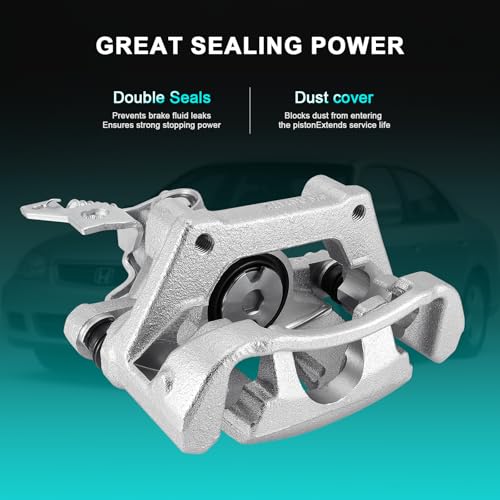 AULINK C2S18004 C2S18003 Rear Disc Brake Caliper Assembly with Bracket For Jaguar X-Type 2002 2003 2004 2005 Rear Driver and Passenger Side 19-B3178 C2S17386