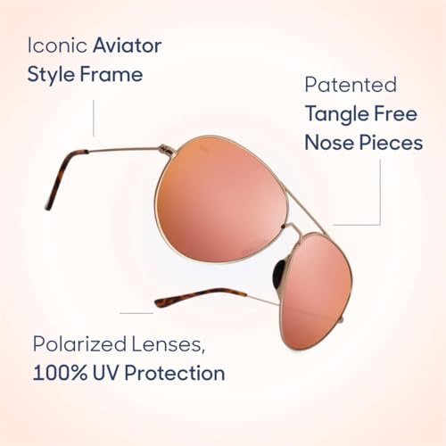 Image of Shady Rays Aviator Tangle Free - Polarized Womens Sunglasses