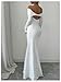 SOLY HUX Women's Long Sleeve Off The Shoulder Bodycon Dress Elegant Maxi Dress Cocktail Prom Dresses Pure White Large
