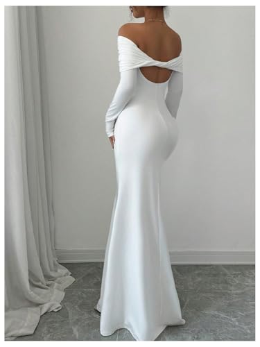 SOLY HUX Women's Long Sleeve Off The Shoulder Bodycon Dress Elegant Maxi Dress Cocktail Prom Dresses2