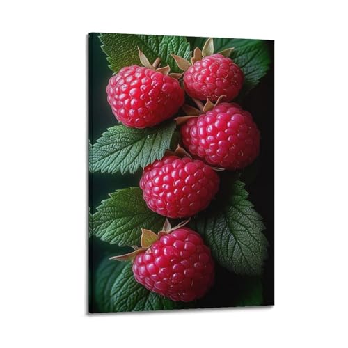 Poster suspendu framboises 40x60cm tableau deco cuisine affiche ZHOUKEG