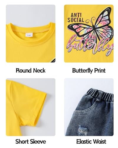 Image of 9-16Y Tween Girl Clothes 2 Piece Short Sleeve Heart Print Top and Shorts Teen Girl Summer Outfits Short Set