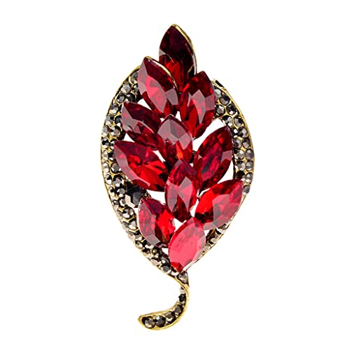 Bijoux de fête de mariage et broche feuille en strass haut de gamme