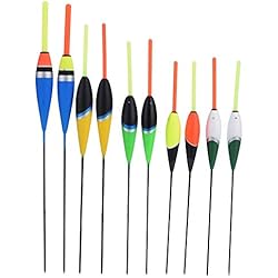 Heaveant Flotadores de Pesca Bobber, 10 Piezas Kit de Boya de Pesca Colorida, Resbalón de Pesca Bobbers, Accesorios Bobbers