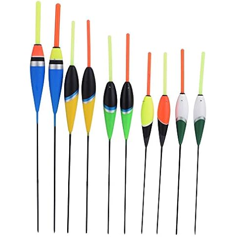 Heaveant Posen Angeln, 10 STK Bunte Angelposen Kit Angel Posen Set Fishing Carp Floats Bobbers Haken Süßwasser Floating Tackle Zubehör Cover