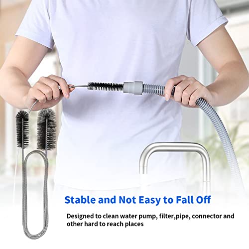 10Pcs Flexible Drain Brush And Straw Cleaner Brush Set,Pipe Cleaners Brush,61Inch Stainless Steel Double-Ended Hose Brush And 8.2Inch Nylon Long Cpap Tube Cleaning Brush For Home Kitchen Sink Plumbing #TOP2