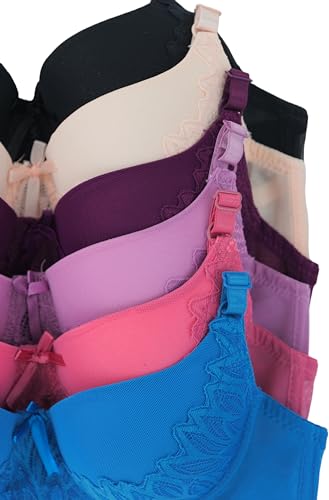 Image of ToBeInStyle Women's Pack of 6 Classic Style Underwire Supportive Padded Bras