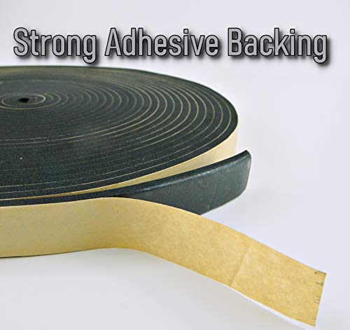 Neoprene Foam Weather Seal High Density Stripping with Adhesive Backing 1/2 Inch Wide 1/4 Inch Thick 50 Feet Long (1 inch x 1/4 inch x 50 feet) - Thumbnail 4