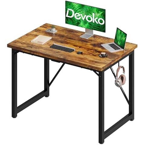 Devoko Rustic Brown Computer Desk Cover
