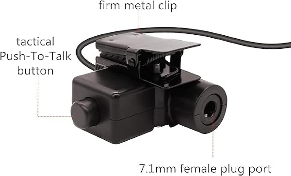 JUYODE Tactical Headset U94 PTT Adapter U174 7.0mm Plug TP120 Push to Talk Button Connector Cable for UV-9R Pro 8W UV-9G Plus GT-3WP BF-9700 BF-A58 UV-5S UV-XR GMRS Radio (Civilian Wiring Type) by JUYODE - Used condition - Image 4